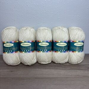 Lot 5 New Skeins Herrschners Worsted Weight Yarn Cream Color 0025 100% Acrylic